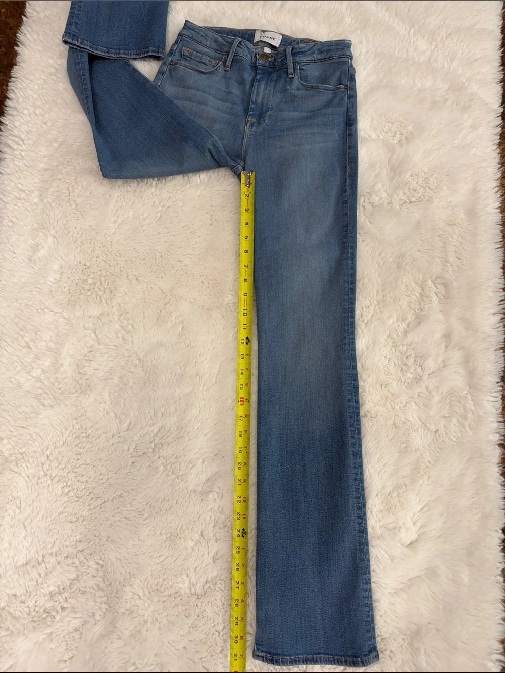 Frame Denim Light Blue Le Mini Boot,Size 27.